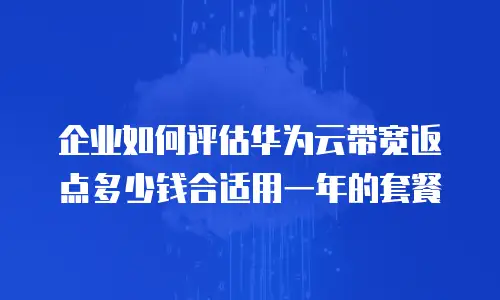 企业如何评估华为云带宽返点多少钱合适用一年的套餐