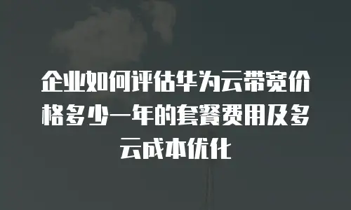 企业如何评估华为云带宽价格多少一年的套餐费用及多云成本优化