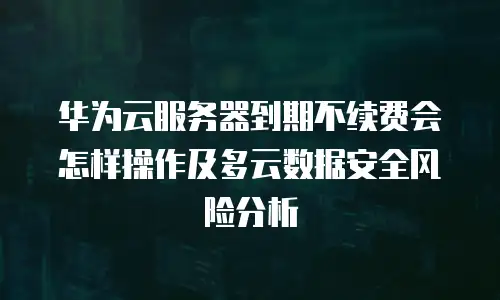 华为云服务器到期不续费会怎样操作及多云数据安全风险分析