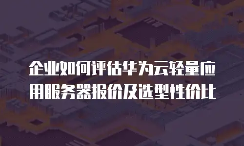 企业如何评估华为云轻量应用服务器报价及选型性价比