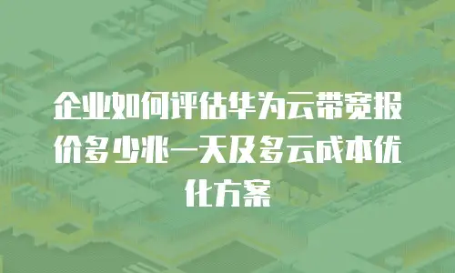企业如何评估华为云带宽报价多少兆一天及多云成本优化方案