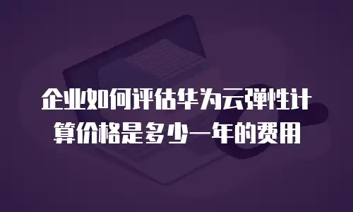 企业如何评估华为云弹性计算价格是多少一年的费用