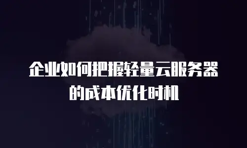 企业如何把握轻量云服务器的成本优化时机