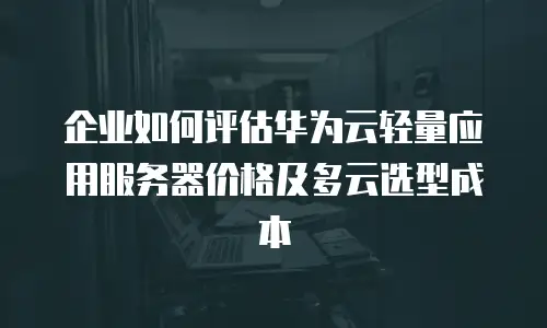 企业如何评估华为云轻量应用服务器价格及多云选型成本