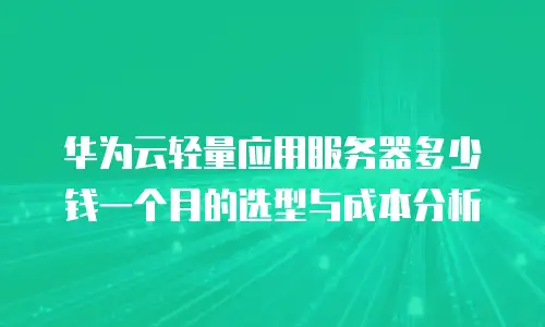 华为云轻量应用服务器多少钱一个月的选型与成本分析