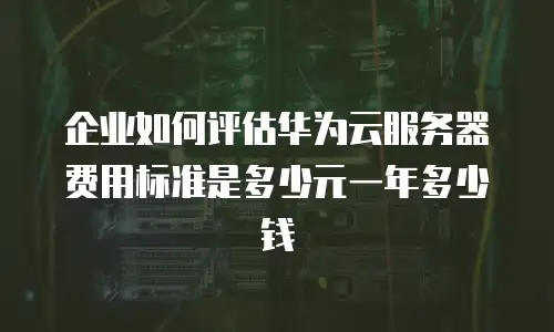 企业如何评估华为云服务器费用标准是多少元一年多少钱