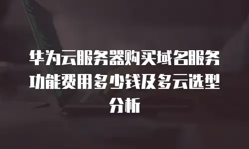 华为云服务器购买域名服务功能费用多少钱及多云选型分析