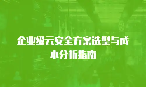企业级云安全方案选型与成本分析指南
