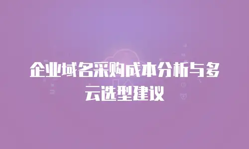 企业域名采购成本分析与多云选型建议
