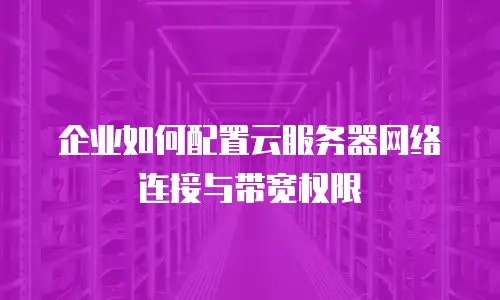 企业如何配置云服务器网络连接与带宽权限