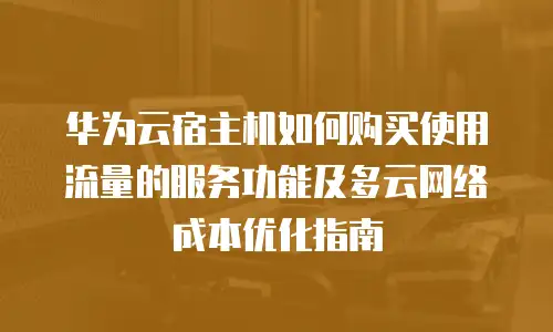 华为云宿主机如何购买使用流量的服务功能及多云网络成本优化指南