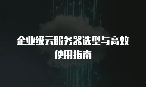 企业级云服务器选型与高效使用指南