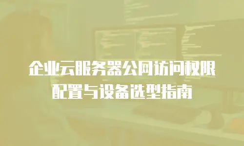 企业云服务器公网访问权限配置与设备选型指南