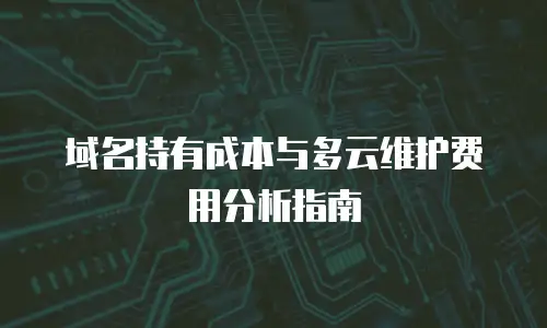 域名持有成本与多云维护费用分析指南