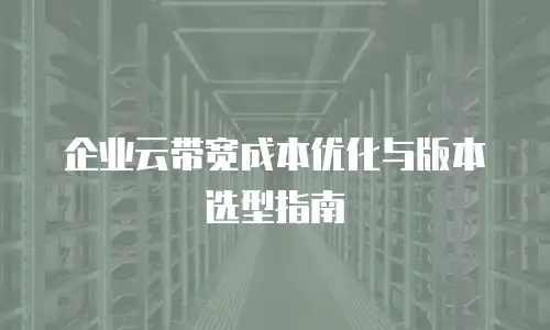 企业云带宽成本优化与版本选型指南