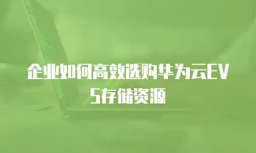 企业如何高效选购华为云EVS存储资源