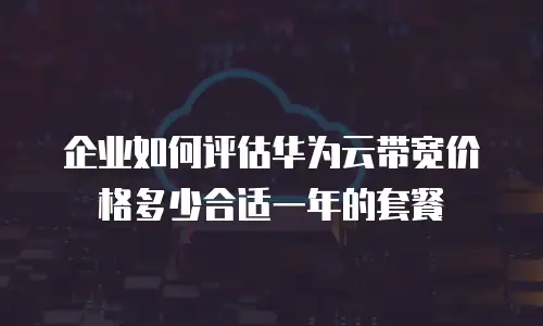 企业如何评估华为云带宽价格多少合适一年的套餐