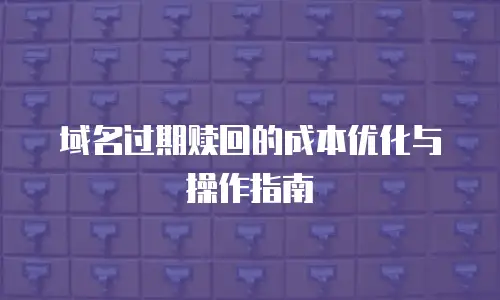 域名过期赎回的成本优化与操作指南