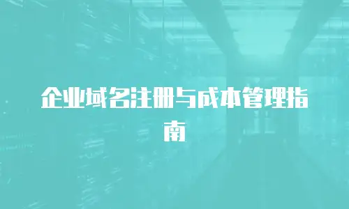 企业域名注册与成本管理指南
