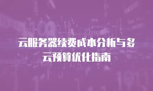 云服务器续费成本分析与多云预算优化指南