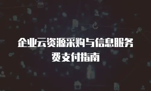 企业云资源采购与信息服务费支付指南