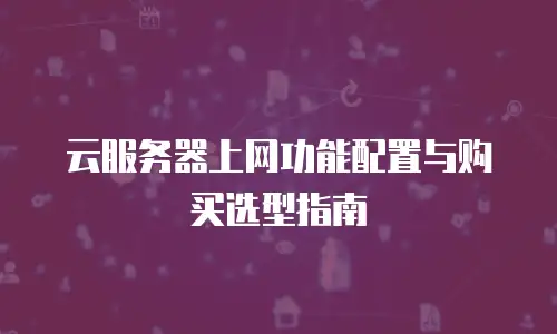 云服务器上网功能配置与购买选型指南