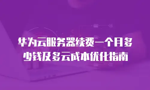 华为云服务器续费一个月多少钱及多云成本优化指南
