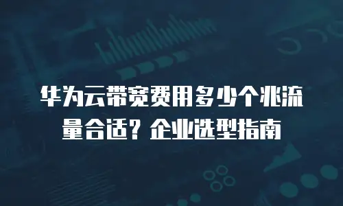 华为云带宽费用多少个兆流量合适？企业选型指南
