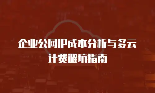 企业公网IP成本分析与多云计费避坑指南