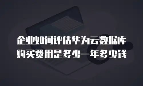 企业如何评估华为云数据库购买费用是多少一年多少钱