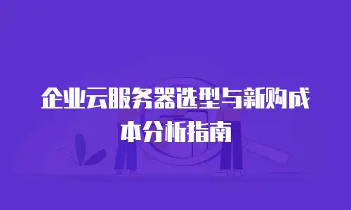 企业云服务器选型与新购成本分析指南