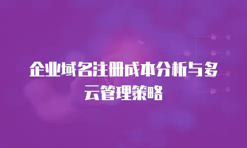 企业域名注册成本分析与多云管理策略