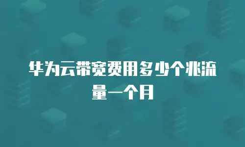 华为云带宽费用多少个兆流量一个月