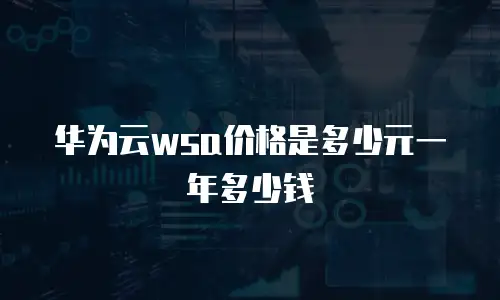 华为云wsa价格是多少元一年多少钱