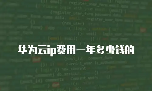 华为云ip费用一年多少钱的