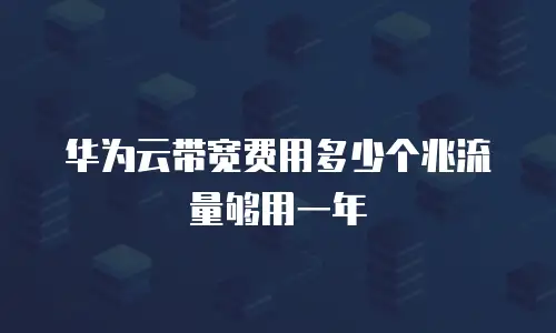 华为云带宽费用多少个兆流量够用一年