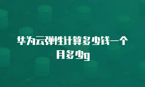 华为云弹性计算多少钱一个月多少g