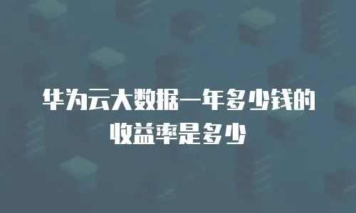 华为云大数据一年多少钱的收益率是多少