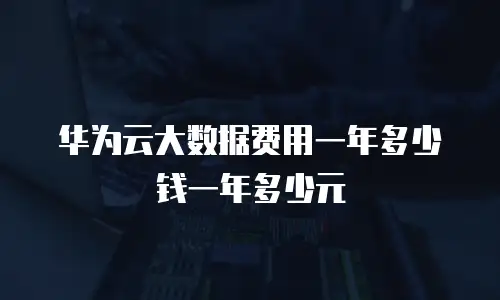华为云大数据费用一年多少钱一年多少元