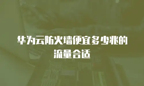 华为云防火墙便宜多少兆的流量合适