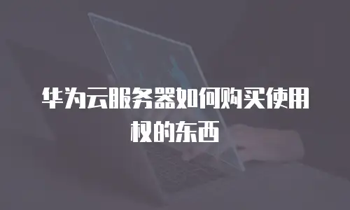 华为云服务器如何购买使用权的东西