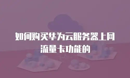 如何购买华为云服务器上网流量卡功能的