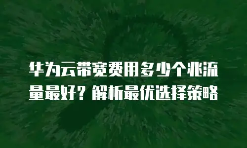 华为云带宽费用多少个兆流量最好？解析最优选择策略