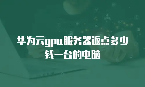 华为云gpu服务器返点多少钱一台的电脑