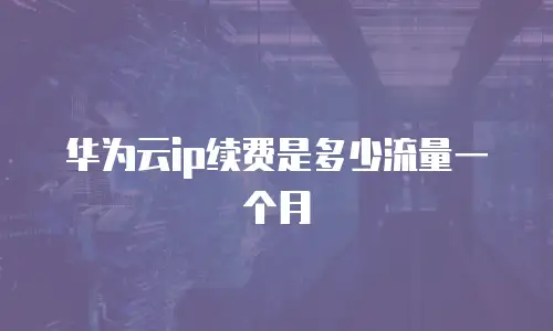 华为云ip续费是多少流量一个月