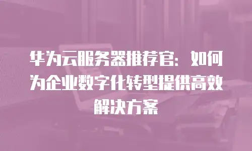 华为云服务器推荐官：如何为企业数字化转型提供高效解决方案