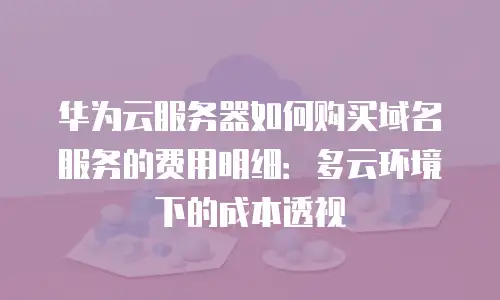 华为云服务器如何购买域名服务的费用明细：多云环境下的成本透视