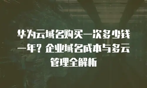 华为云域名购买一次多少钱一年？企业域名成本与多云管理全解析