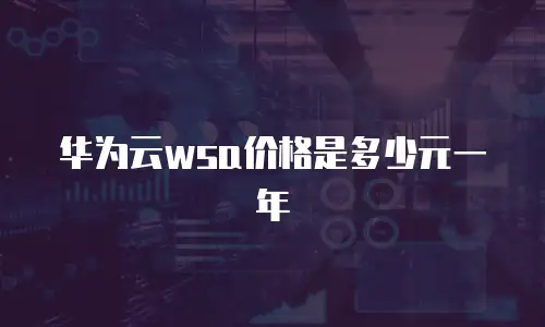 华为云wsa价格是多少元一年