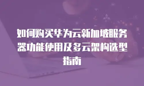 如何购买华为云新加坡服务器功能使用及多云架构选型指南